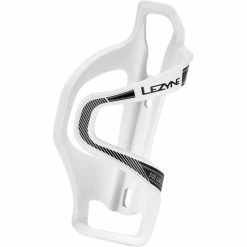Lezyne Flow Cage E Flaschenhalter Links Weiß/schwarz